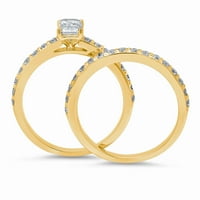 1. CT smaragdni rez pravi prirodni dijamant vs1-vs i-j 18k žuti zlatni angažman vjenčanica mladenka dizajner dizajner prsten bw set veličine 9
