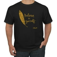 Vjerujte u sebe insirotionalni i pokretni citat inspirativno kršćanska muška grafička majica, crna,