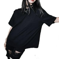 Ženska casual Halloween okrugli vrat za lakvice, crne majice XXL