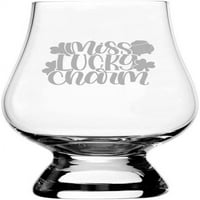 Gospođica Lucky Charm St. Patrickov dan Etched 6.5oz Glencairn Whiskey Glass