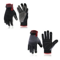 Parovi mens radne rukavice dodirni ekran, sintetičke kožne komunalne rukavice XL siva + crna