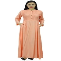 Ženska ženska mandarina Ogrlica Plain Jilbab haljina sa džepovima punim rukavima Maxi
