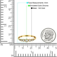 14k zlato okruglo napola vječnosti simulirano simulirano cz Veminalna prstena veličine 9