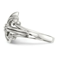 Čvrsti sterling srebrni muški fleur de lis prsten veličine 8