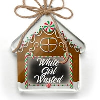 Ornament tiskani jedno oboren klasični dizajn Bijela djevojka izgubljena Božić Neonblond