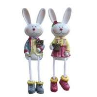 Rabbit ornament, zečji ukras sa čizmama Ručno oslikani kreativni rođendanski poklon sintetički smola crtani viseći stopala zečje figurine dekoracija desktopa