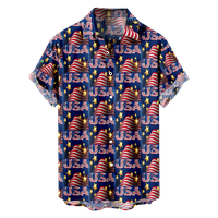4. jula muške havajske majice USA Nacionalna zastava košulja ovratnik plus veličina dnevnog kratkih