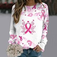 Pad cleance Womens ANDESCES CANCER BRODEVE TOČKE TUNIĆA - PINK vrpce tiskane žene dukserice raka dojke preživjelo svijest puloverske majice