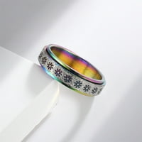 Spinner prsten od nehrđajućeg čelika za žene Muškarci Fidget Band prstenovi Cvjetni stres Opuštanje