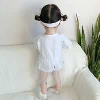 Baby Momper, dječje dječje djevojke Pismo breskve Tille Romper Bodysuit + Trake za glavu, poklon, na klirensu