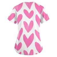 Dezsed Valentinovo košulje za čišćenje za žene za žene Ljetno čišćenje Čvrsto srce V Vrat piling vrhovi