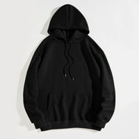 Kali_store hoodie za žene Žene Solidno osnovno slovo Kapuljača dukserica Dugi rukav kap pukotine na rame Top Black, S
