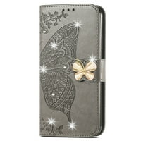 Dteck za Samsung Galaxy S Fe Case za žene, Flip Folio poklopac sa leptir reljefnim dijamantskim PU LeatherTed