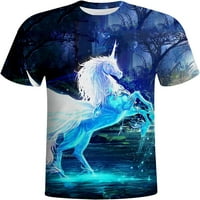 Želja Tree Purple Lightning Lion Majica 3D Print T-majice Funny Graphic CrewNeck kratki rukovi za muške