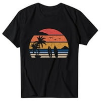 Aloohaidyvio Ženski čišćenje majica, ženske vrhove Rainbow Beach tiskana ljetna bluza s kratkim rukavima