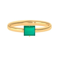 Emerald Obegd Oblik smaragdno obećanje u Istočnom zapadnom stilu - AAA kvaliteta, 14k žuto zlato, SAD