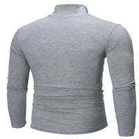 Zodanni Muška majica Solid Color T majice Bluza s dugim rukavima Casual Basic Tee Radni pulover svijetlo
