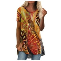 Ženski vrhovi odštampana bluza s kratkim rukavima, Ležerne prilike za žene Ljeto okrugle izreze majice