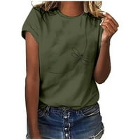Majice za žene O-izrez otisnute ljetni modni novi dolazak klirence vojska zelena 12