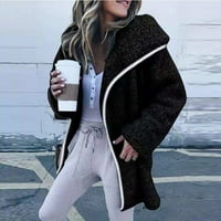 Silene jakne za žene srednje duljine lepršavi debeli topljivi zimski kaputi udobni čvrsti kaput dugih rukava duga rukava