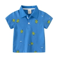 Dječja majica za djecu Crtani Dinosaur otisci kratkih rukava s majicom za dječake na vrhu odjeća Plava 120