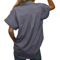 SNGXGN Ženska majica s dugim rukavima Casual Solid Slim Objavljeni gornji bluza Y2K Puloveri TOPINSKE