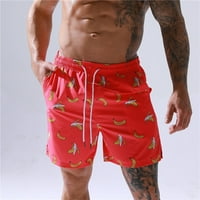 Pliveni trup muškarci džep za crtanje ležerne plaže tiskane hlače labave kratke hlače kupaći kostim