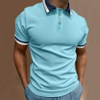 Men Casual Soild dugme Top košulja Okrenite ovratnik za bluzu kratkih rukava TOP modne majice za majice