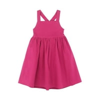 Tosmy Toddler Kids Dječji odjeću za djevojčice Ljeto casual Solid Color Camisole haljina party princeza