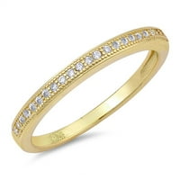 Vaša zlatna tona zlata Vesti CZ Veleprodajni vjenčani prsten. Sterling srebrni bend bijeli ženski veličine