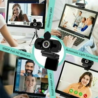 Webcam HD 1080p web kamera - s poklopcem za mikrofon i privatnost, ° Rotirajte web kameru, USB desktop laptop HD web kamera za snimanje