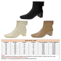 Daeful Women Modni čizbi Comfort Booties Casual Angle čizme hodajući prozračni kvadratni prsti topla cipela plišana obloga crna 4.5