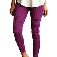 Joga hlače plus veličina Ležerne prilike pune boje elastične visokog uspona za žene Moda Slim Fit Worky