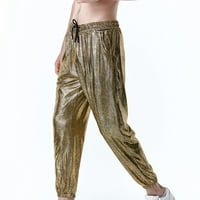 Muškarci Modni čipkasti elastirani zmijski zlatni ispis pantalona za stakleničke pantalone Ležerne duksere