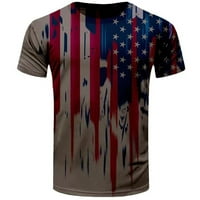 Muškarci vrhovi, muški patriotski grafički majica majica casual majica 3D američka vintage zastava uzorak vintage T majice