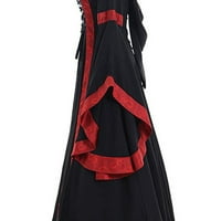 Crne haljine za žene Čvrsti rufffle haljina s dugim rukavima plus veličina kvadratna vrata Slim Fit