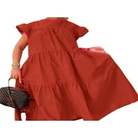 Coduop Žene Ljeto Loose Midi haljina ruha ruhara Ruched plaža Mini haljine plus veličina