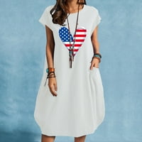 Patriots Twirts Day Neovisnosti Osnovni vrhovi za žene Ležerne prilike majica Okrugli vrat Kratki rukav