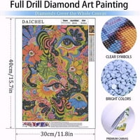 Trippy Diamond početnik dijamantska slika, okrugla 5D dijamantna slika slika drage umjetnička slika