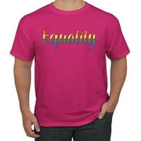 Jednakost skripta Rainbow LGBT Pride Muška grafička majica, Fuschia, X-Veliki