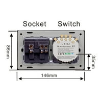 Gecheer 95 - pametni zidni otvor sa gang-om Touch prekidač Smart Life daljinski upravljač, kontrola