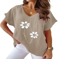 Niveer dame Ljetni vrhovi cvjetni print Tunic bluza kratki rukav majica casual pulover V izrez majica