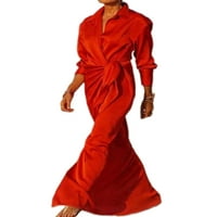 Cindysus Women Love Solid Color Maxi Haljine Dame Sexy duga haljina Slit Holiday čipka kaftana crvena