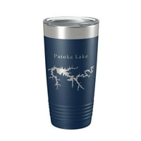 Patoka jezero Karta Tumbler Travel Gol izolirani laserski urezani kafića Indiana Oz Royal Blue