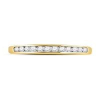 Jewels 14kt žuti zlatni ženski okrugli kanal-set dijamantskih vjenčanica za vjenčanje CTTW veličine