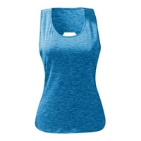 Košulje za ženske ležerne vrhove Vježba O-izrez bez rukava bez rukava bez leđa Yoga Tee majica