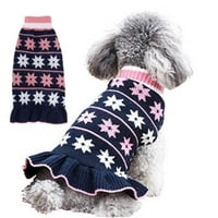 Džemper sa psima s bowtie karirani džemperi za pse za male pse Topli ljubavni džemperi suknja Dachshund Chihuahua Corgi