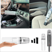Bijeli usisivač Auto oprema Auto akumulatorski USB punjenje Ručni vakuum punjivi prijenosni mini automobil za uklanjanje smeća za smeće Car tepih za čišćenje automobila za žene. Muški dodaci za automobile
