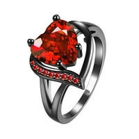 Fledorashia prstenovi za žene Mather's Day Pokloni Love Ring Moda Boja Big Circon u obliku bakrene prstene