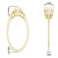 Jastuk rez moissite dizajnerski zaručnički prsten sa halo za žene - D-VS razred, srebrna srebra, SAD